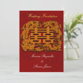 Traditionelle chinesische Hochzeitskarte Einladung (Stehend Vorderseite)