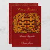 Traditionelle chinesische Hochzeitskarte Einladung (Vorne/Hinten)