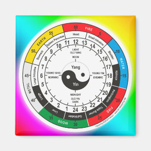 Traditionelle Chinesische Medizin Body Clock Squar Magnet