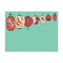 Traditionelle chinesische Papierlaternen-Postkarte