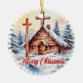 Traditionelle Christliche Kirchenleuchten aus Holz Keramik Ornament (Vorne)