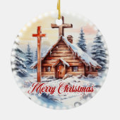 Traditionelle Christliche Kirchenleuchten aus Holz Keramik Ornament (Hinten)