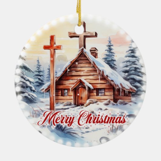 Traditionelle Christliche Kirchenleuchten aus Holz Keramik Ornament (Hinten)