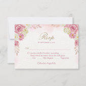 Traditionelle Christliche rosa blumenkatholische H RSVP Karte (Vorderseite)
