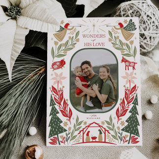 Traditionelle christliche Weihnachts-Geburts-Szene Feiertagskarte