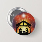 Traditionelle christliche Weihnachtsnativity-Szene Button (Vorne & Hinten)