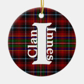 Traditionelle Clan Innes Tartan Kariert Keramik Ornament (Vorne)