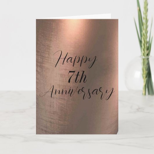 Traditionelle Copper 7th Anniversary Card Karte (Vorderseite)