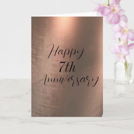 Traditionelle Copper 7th Anniversary Card Karte (Orchidee)