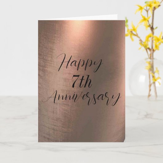 Traditionelle Copper 7th Anniversary Card Karte (Gelbe Blume)