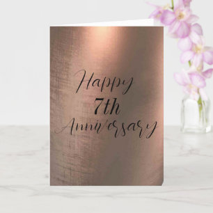 Traditionelle Copper 7th Anniversary Card Karte