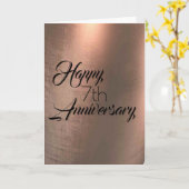 Traditionelle Copper 7th Anniversary Card Karte (Gelbe Blume)