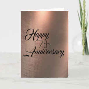Traditionelle Copper 7th Anniversary Card Karte