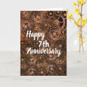 Traditionelle Copper 7th Anniversary Card Karte (Gelbe Blume)