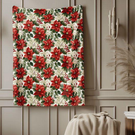 Traditionelle Decke Roter Weihnachtsstern Winterza