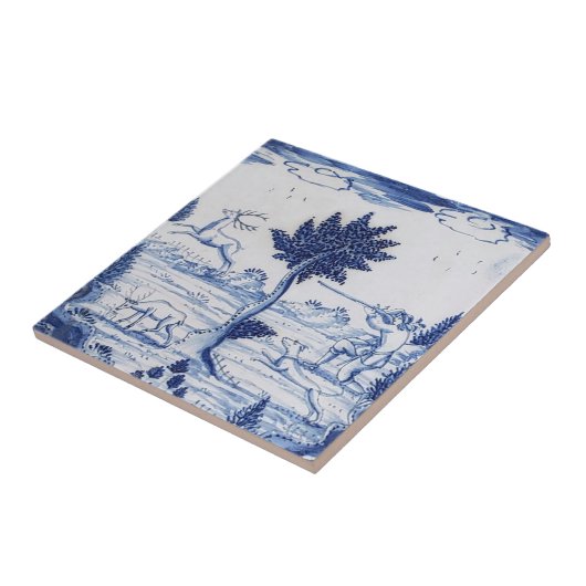 Traditionelle Delft-Tile—Hirschjäger—28 Fliese (Seite)