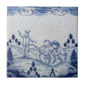 Traditionelle Delft Tile mit Musicians-Dancer-36 Fliese (Vorderseite)
