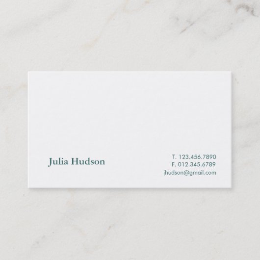 Traditionelle der Hudson-Karte Visitenkarte (Vorderseite)