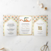 Traditionelle Doli-Indianerbride auf einer Hochzei Dreifach Gefaltete Einladung (Innenseite)