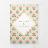 Traditionelle Doli-Indianerbride auf einer Hochzei Dreifach Gefaltete Einladung (Cover)