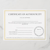 Traditionelle Echtheitsbescheinigung Folieneinladung (Vorderseite)