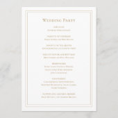 Traditionelle einfache Monogramm Elegant Gold Hoch Programm (Rückseite)