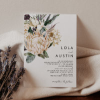 Traditionelle Einladung zur Hochzeit mit weißer Bl