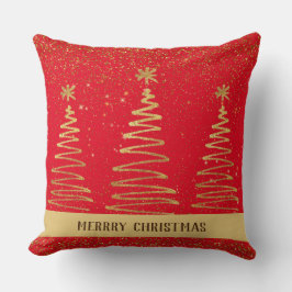 Traditionelle elegante Bäume Gold und Rot Kissen