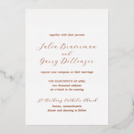 Traditionelle Elegante Hochzeit Folieneinladung