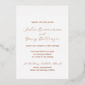 Traditionelle Elegante Hochzeit Folieneinladung (Vorderseite)