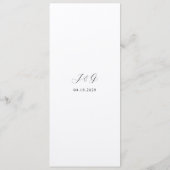 Traditionelle Elegante Hochzeit Menükarte (Rückseite)