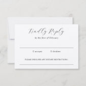 Traditionelle Elegante Hochzeit RSVP Karte (Vorderseite)