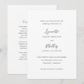 Traditionelle elegante Hochzeit Save The Date (Vorne/Hinten)