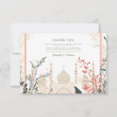 Traditionelle elegante islamische Hochzeit mit Flo Dankeskarte (Vorderseite)