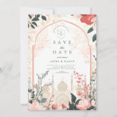 Traditionelle elegante islamische Hochzeit mit Flo Save The Date (Vorderseite)