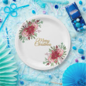 Traditionelle Elegante Weihnachten Poinsettia Pappteller (Party)