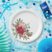 Traditionelle Elegante Weihnachten Poinsettia Pappteller (Party)