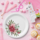 Traditionelle Elegante Weihnachten Poinsettia Pappteller (Party)