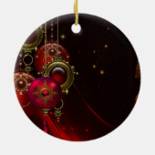 Traditionelle Elegante Weihnachtsbaum Keramikornament (Hinten)