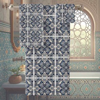 Traditionelle Eleganz | Blaue und weiße marokkanis Badhandtuch Set