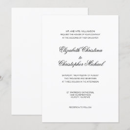 Traditionelle Eleganz in Schwarz und Weiß (w rcptn Einladung