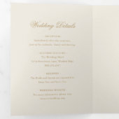 Traditionelle Elfenbeinhochzeit Dreifach Gefaltete Einladung (Innen Erste Seite)