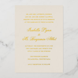 Traditionelle Elfenbeinhochzeit Folieneinladung