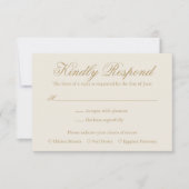 Traditionelle Elfenbeinhochzeit RSVP Karte (Vorderseite)