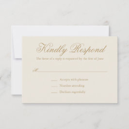 Traditionelle Elfenbeinhochzeit RSVP Karte