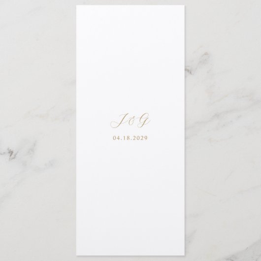 Traditionelle Elfenbeinküche und goldene Hochzeit Menükarte (Rückseite)