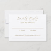 Traditionelle Elfenbeinküche und goldene Hochzeit RSVP Karte (Vorderseite)