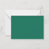Traditionelle Emerald Green Mini Wedding RSVP Kart Mitteilungskarte (Rückseite)