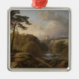 Traditionelle englische Landschaft in Derbyshire L Ornament Aus Metall