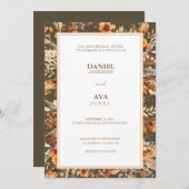 Traditionelle erdbraune Elegance - Einladung (Vorne/Hinten)